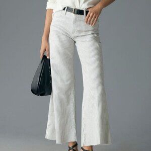 Frame Denim Le Palazzo Crop White Blue Striped Jeans Women's Size 27